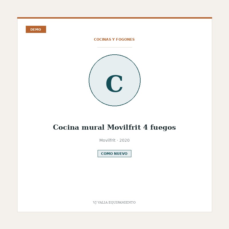 Cocina mural Movilfrit 4 fuegos [DEMO]