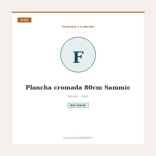 Plancha cromada 80cm Sammic [DEMO]