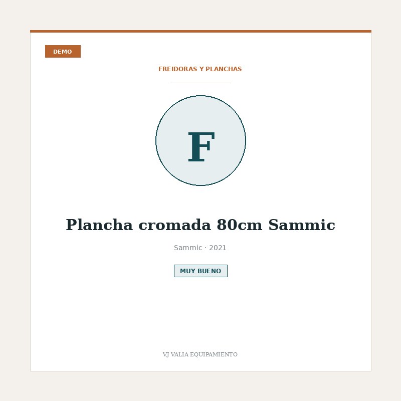 Plancha cromada 80cm Sammic [DEMO]