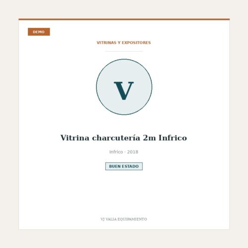 Vitrina charcutería 2m Infrico [DEMO]