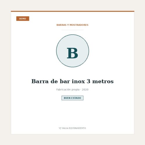Barra de bar inox 3 metros [DEMO]