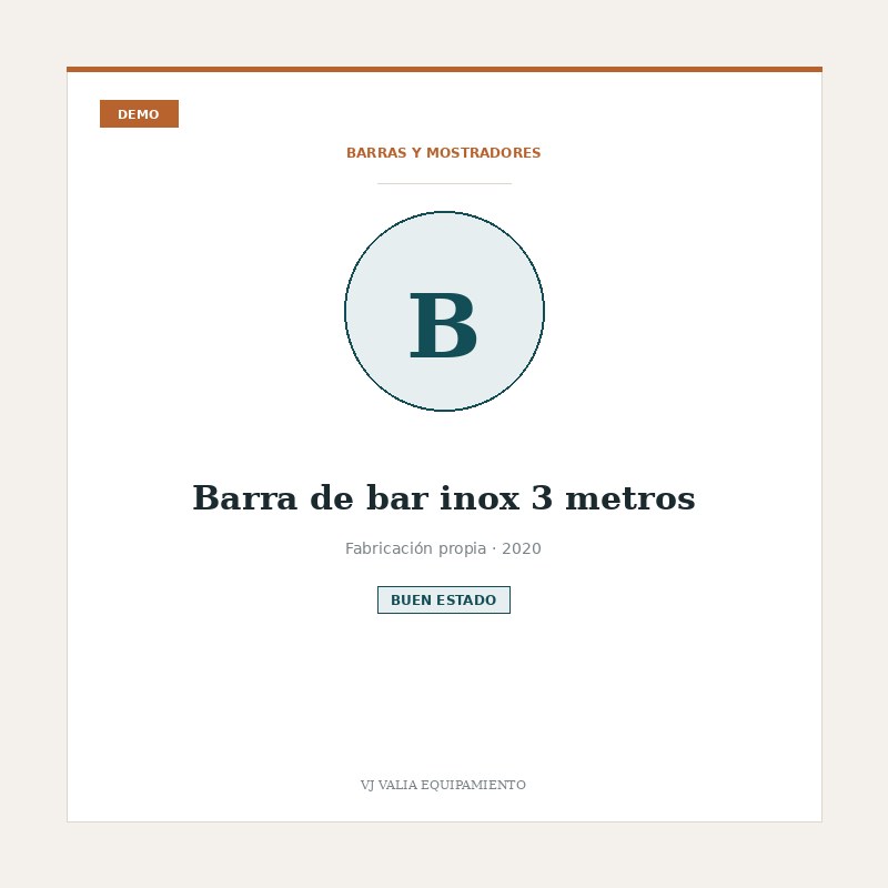 Barra de bar inox 3 metros [DEMO]