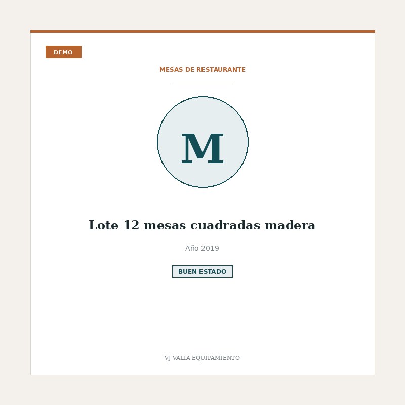 Lote 12 mesas cuadradas madera [DEMO]