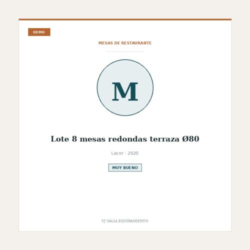 Lote 8 mesas redondas terraza Ø80 [DEMO]