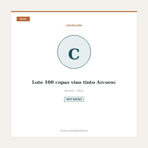 Lote 100 copas vino tinto Arcoroc [DEMO]